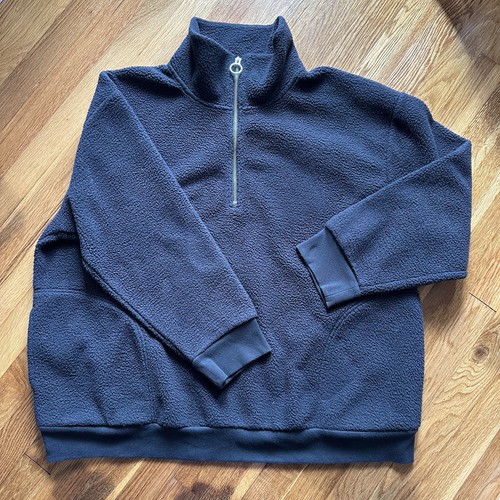 Ava & Viv Damen 1X schwarz (Übergröße) Sherpa 1/4-Reißverschluss Sweatshirt mit Stehkragen - Bild 1 von 5