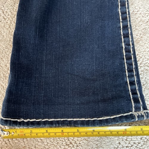 True Religion Becky Super T Womens Sz 32 White Thick Stitch Boot Cut Jeans - Picture 10 of 12