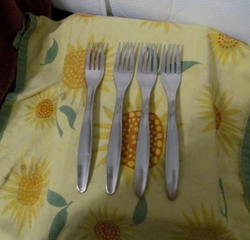 'Tidepool' by Cambridge, 4 Dinner Forks, Stainless, Satin - Picture 1 of 3