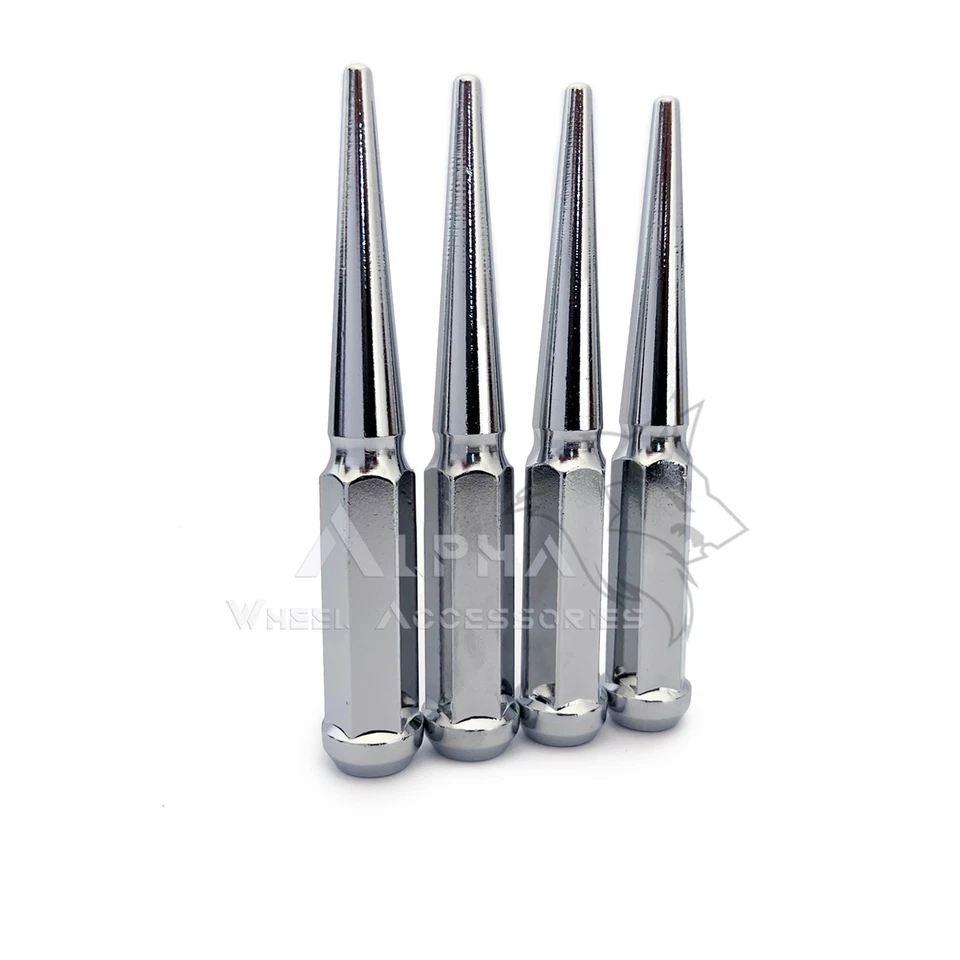 32 tuercas cromadas M14x1,5 con clavos de 6" de alto para Ford Super Duty F-250 F-350 + llave Foto 4 de 4