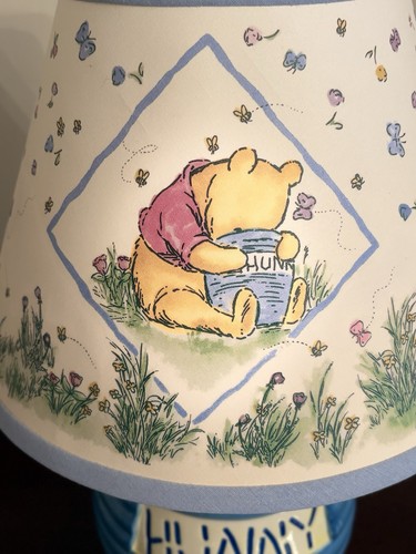 VTG Winnie the Pooh Lamp Blue Honey Pot RARE W/ FLORAL WORKS Hunny Nursery - Picture 5 of 13