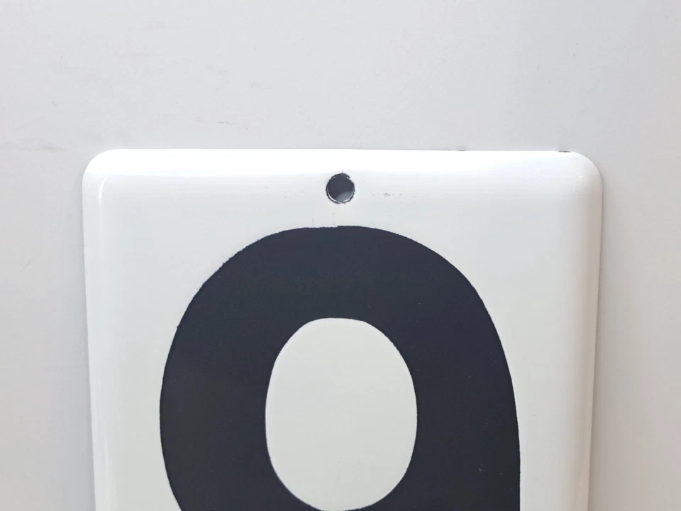 Placa esmaltada metálica vintage número 9 para casa, piso, calle, hecha en la URSS Foto 4 de 4