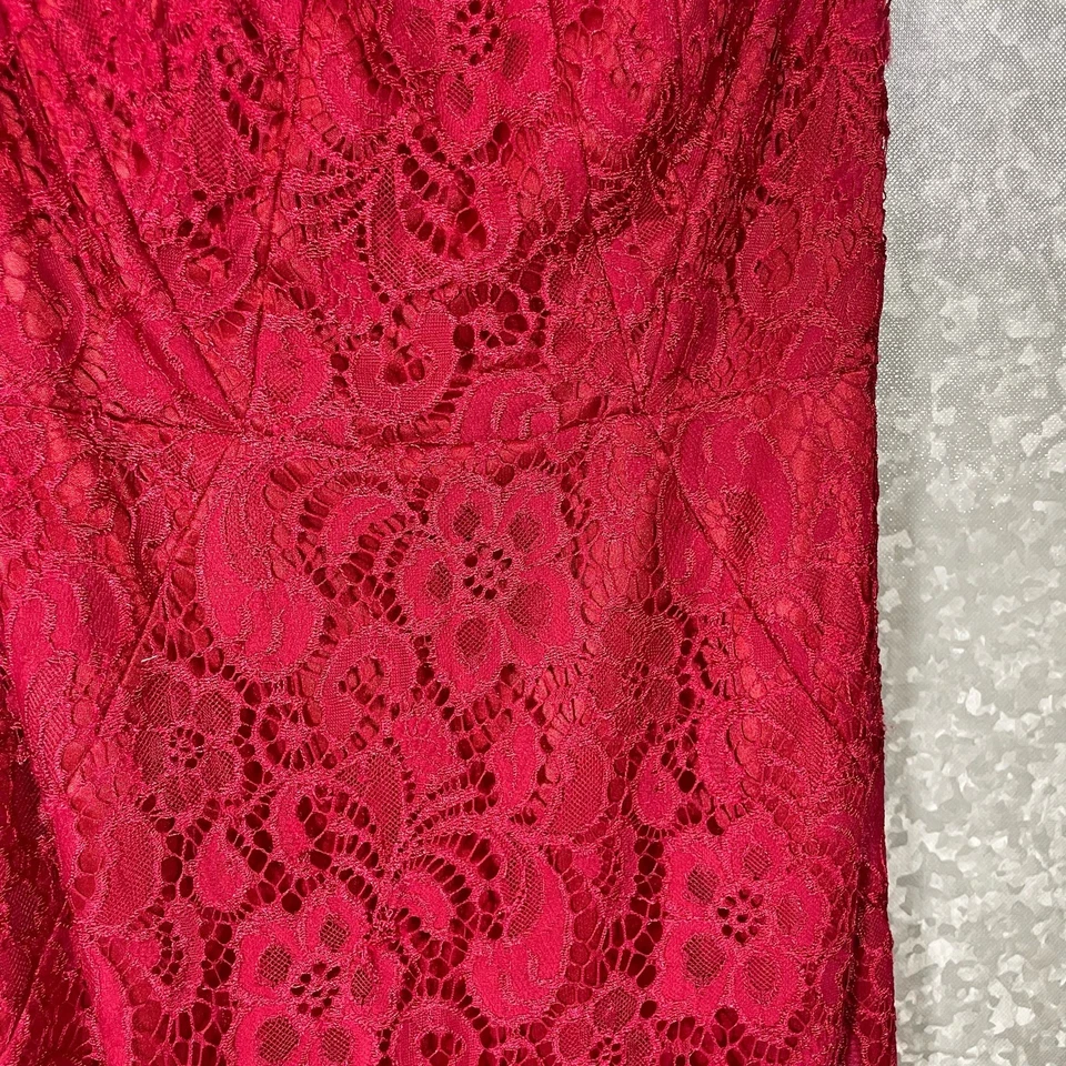 Vestido midi JAX Black Label para mujer rojo de encaje sin mangas - Talla 4 - Sexy cóctel Foto 3 de 4