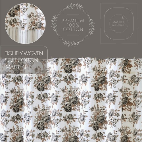 Duschvorhang Annie Portabella Floral Farmhouse 72x72 Rüschen Bad VHC Marken - Bild 8 von 8