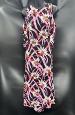 NWT Who What Wear Flowy Floral Short Sleeve Cold Shoulder Midi Dress Large Multi