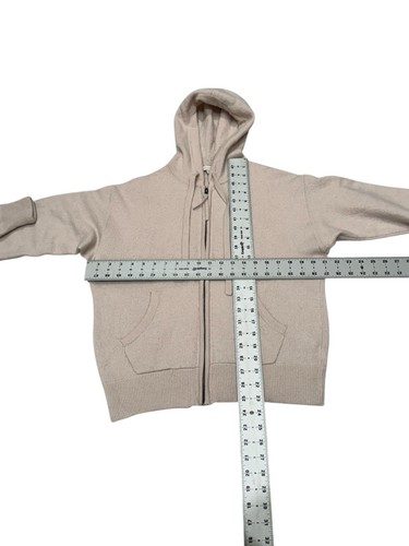 Naked Cashmere Hoodie Full Zip Sweater Womens S 100% Cashmere Knit Ivory - Picture 9 of 10