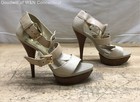 Michael Kors Beige Leather Strappy Buckle Platform Heeled Sandals Size 6.5 — photo 4
