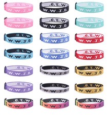 21PCS WWJD Bracelets Pack Christian Gifts Adjustable Wristbands WWJD Jesus Br...