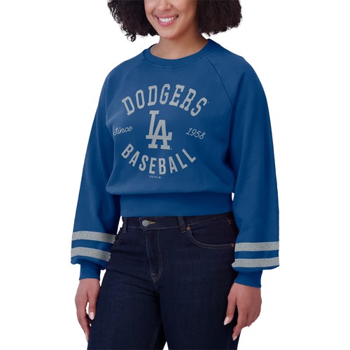 Women's WEAR by Erin Andrews  Royal Los Angeles Dodgers Vintage Washed Cropped - Picture 4 of 4