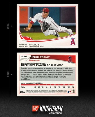 Mike Trout 2013 Topps AL Defensive POY #536 Los Angeles Angels