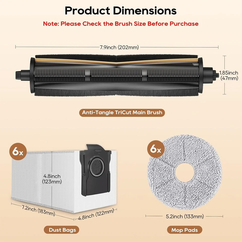 Upgraded Anti-Tangle Tricut Roller Brush Part for Dreame X40 X30 L30 L40 Robot - Изображение 3 из 4