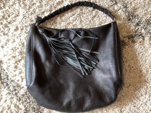 OROTON black Pebbled Leather Tote Shoulder Bag - Picture 7 of 12