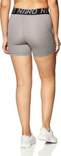 Nike Pro Womens 5 Compression Shorts Gunsmoke Gray Size Small AO9975-063 NWT