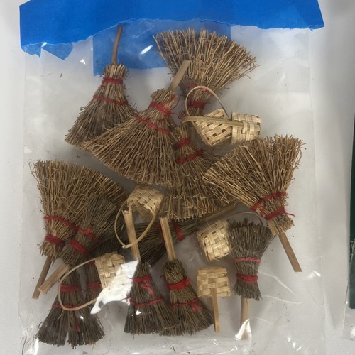 Mini Brooms And  Baskets For Dollhouse Crafts 1 Pkg New. Other Package Used - Picture 3 of 8