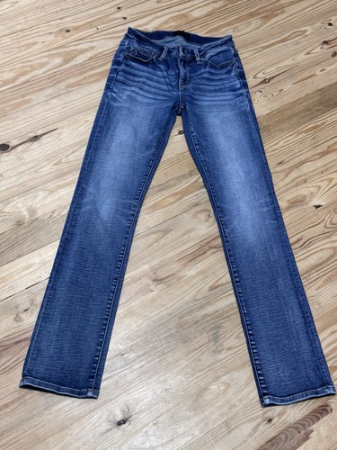 Schnalle schwarz Fit No. 53 Straight Leg Blue Denim Stretch Jeans Damengröße 26X34