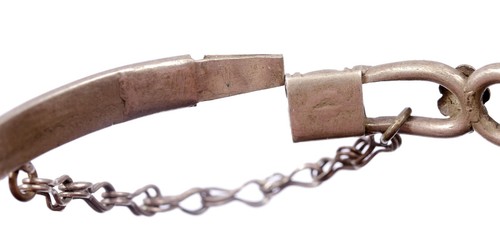 1930's Chinese Solid Silver Bangle Cuff Bracelet Moth Butterfly Motif - Picture 7 of 8