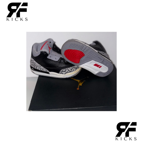 Jordan 3 Retro Negro/Rojo Fuego/Gris Cemento/Estilo Vela DM0968-010 TALLA - Imagen 7 de 7