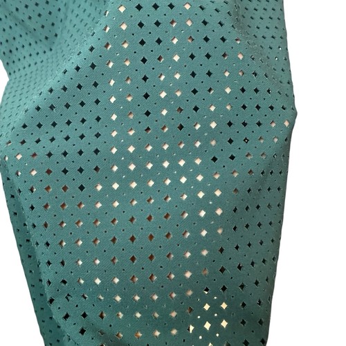 J Crew Perforated Laser Cut Midi Dress Emerald Green XXS 00 Cinch Waist Pockets - Picture 5 of 11