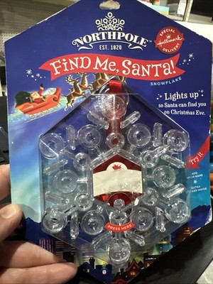 Hallmark Find Me Santa Snowflake Ornament Clear (MJW1004) Brand New Sealed
