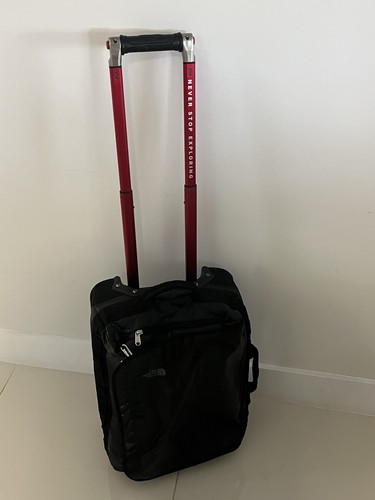 The North Face Rolling Thunder 22 Carry-On Wheeled Duffel Black Red Travel Bag