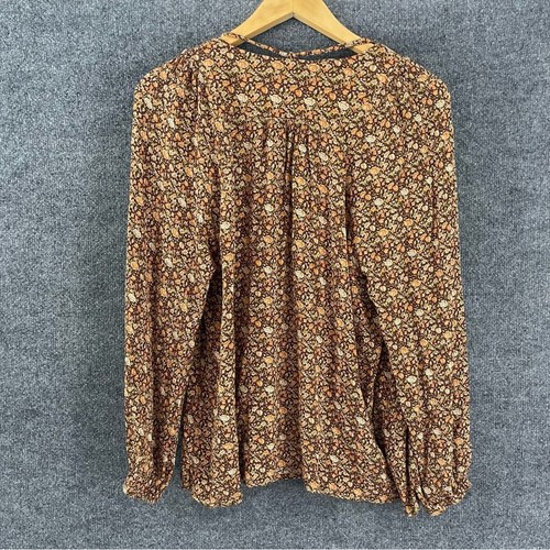 Natural Life Womens Floral Top Size XL Long Sleeve V Neck Pullover Casual Fall - Picture 2 of 8