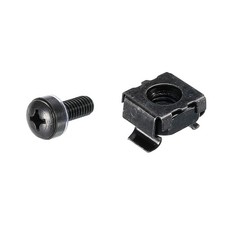 Rack Mount Cage Nuts M6x14mm Iron Zinc Plated with Washers, Black 10 Sets