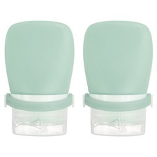 2 Pcs 1.3 oz Silicone Squeeze Bottle, Refillable Travel Bottles, Dark Green