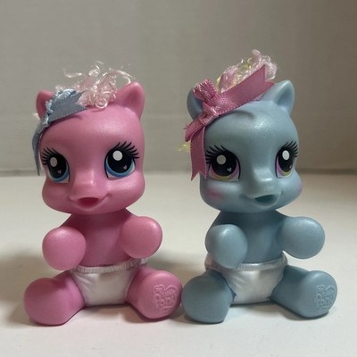 Lot OF 2 VTG My Little Pony Newborn Cuties Baby Pinkie Pie  & Rainbow Dash 2008