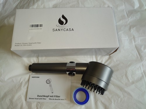 Nice Modern Shower Head With Chrome Hose. Built In Filter. 4 Spray Patterns - Picture 5 of 5