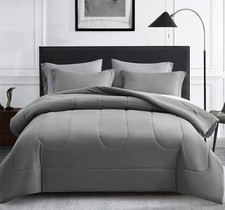 Down Comforter Set 7-Piece Bedding Set - Down Alternative Bedding Set QUEEN