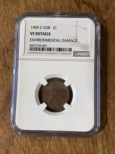 1909-S VDB Key Date Lincoln Wheat Cent 1c  NGC VF Details
