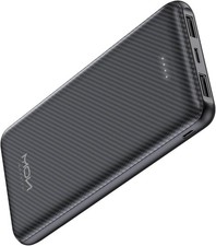 Power Bank 10000mAh Portable Charger, Slimmest 5V/3A Battery Pack, USB C Input 