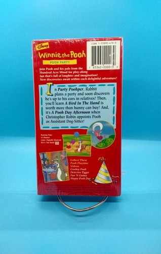 Winnie the Pooh - Pooh Playtime - Pooh Party (VHS, 1994) NEW SEALED UNOPENED NOS - Picture 4 of 9