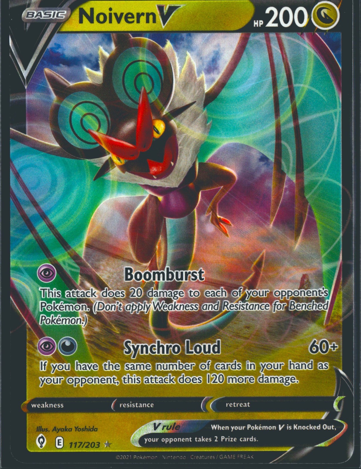 Noivern V 117/203 Holo V Rare Evolving Skies Pokemon Near Mint