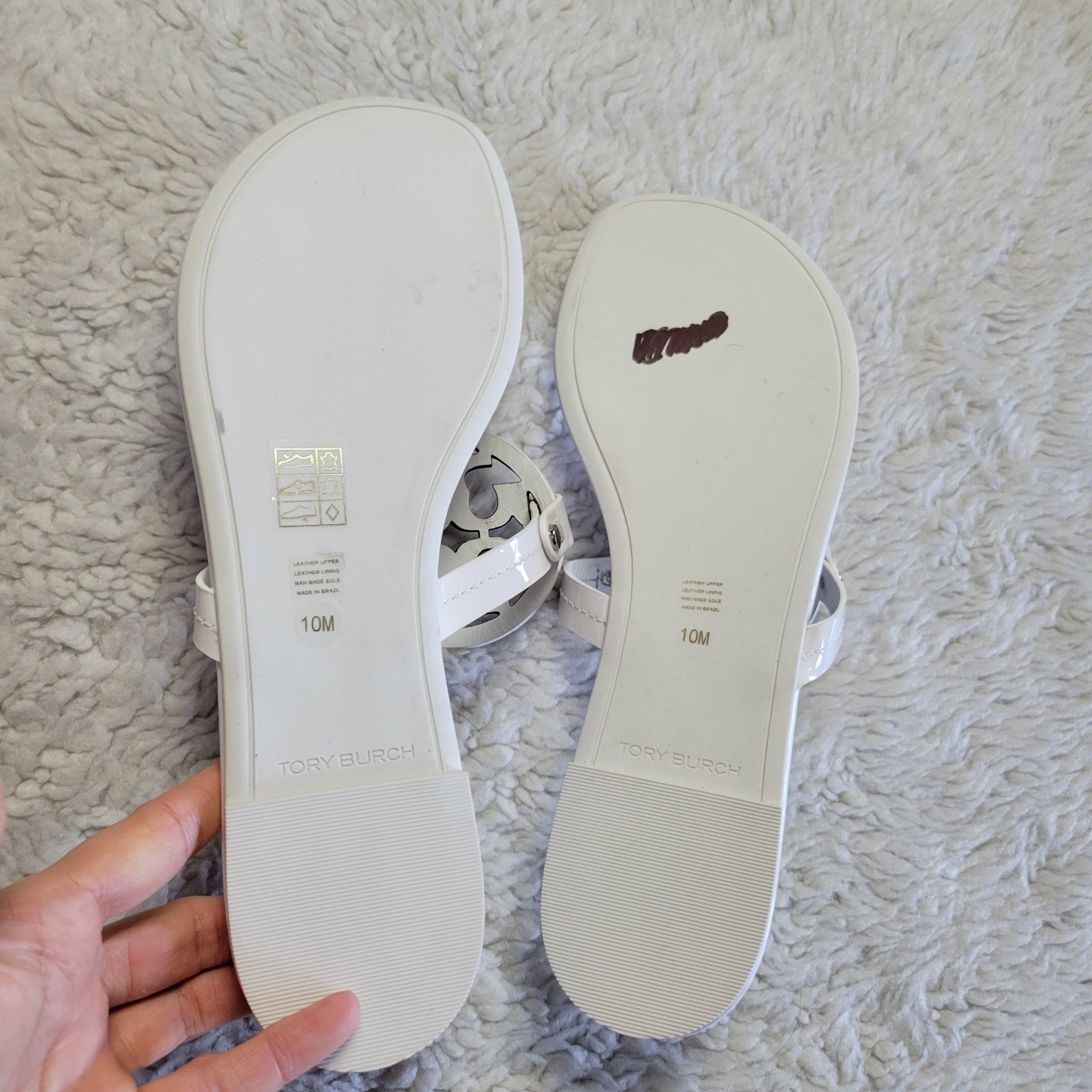 Tory Burch Miller Thong Sandals Women's 10 White Patent Leather thumbnail 5