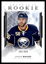 2016-17 UPPER DECK ARTIFACTS ROOKIE Justin Bailey Rookie 266/999 Buffalo Sabres