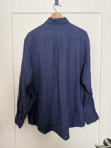 Vintage Brooks Brothers Irish Linen Shirt Mens Sz L Blue Button Down Hong Kong - Picture 5 of 10