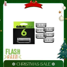 Gillette Labs Men's Razor Blade Refills with Exfoliating Bar, 6 Refills