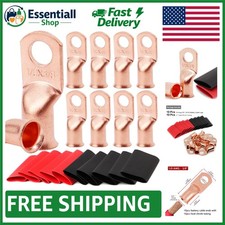 Dependable 1/0 AWG Copper Terminal Connectors with 3:1 Heat Shrink - 10 pcs