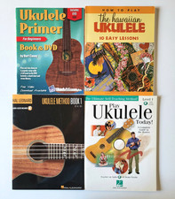 Lot of 4 Ukulele Instruction Books, Beginner / Easy Level, Excellent Condition