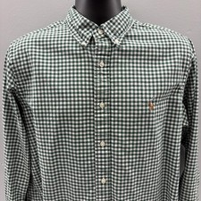 Polo Ralph Lauren Shirt Mens Large Green Check Long Sleeve Button Up Classic Fit