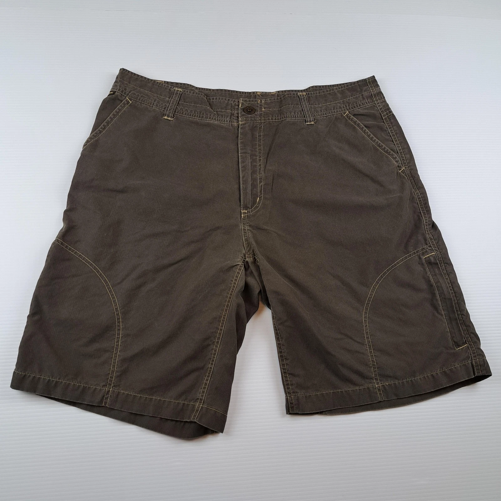 Kuhl Shorts Mens 36 Brown Cargo Kuhl Dry Hiking Outdoor Quick Dry 10" Inseam
