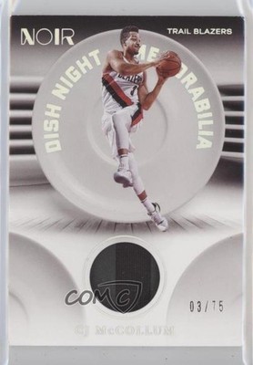 2020-21 Panini Noir Dish Night Memorabilia /75 CJ McCollum #DNM-CJM 4xw