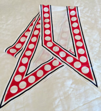 Lovely Vintage VERA NEUMANN Red White Blue Dots 59" x 7" Long Scarf DAR