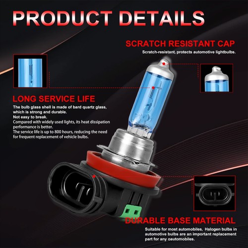 For Volvo XC90 2003-2013 2014 H7+H11 Headlight Halogen Bulbs Combo High Low Beam - Bild 26 von 30