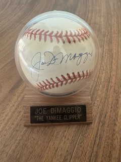 Joe DiMaggio Autographed Official American League Baseball $1 Auction