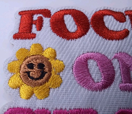 Focus On The Good Embroidered Iron On Patch - Picture 4 of 13