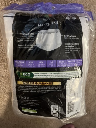 Fruit of the Loom Mens White Tag Free Cotton Briefs Underwear 6 Pk Size 2XL New - Picture 8 of 10