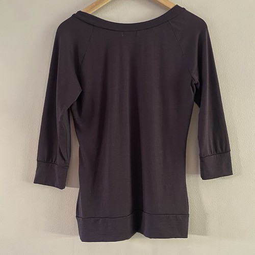 Icebreaker Nature Women’s Plum Merino Wool 3/4 Sleeve Floral Print Top Sz. SMALL - Picture 3 of 16