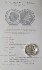 2x Silver Proof 50p Coins W/QE II Birth Centenary Book Coin Holder & C O A Book